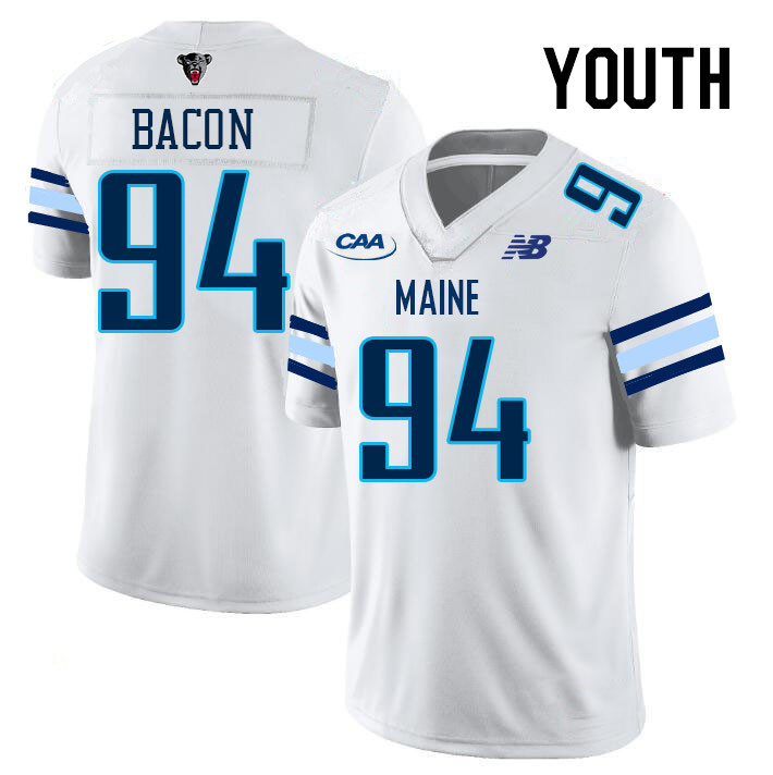 Youth #94 Chris Bacon Maine Black Bears College Football Jerseys Stitched Sale-White